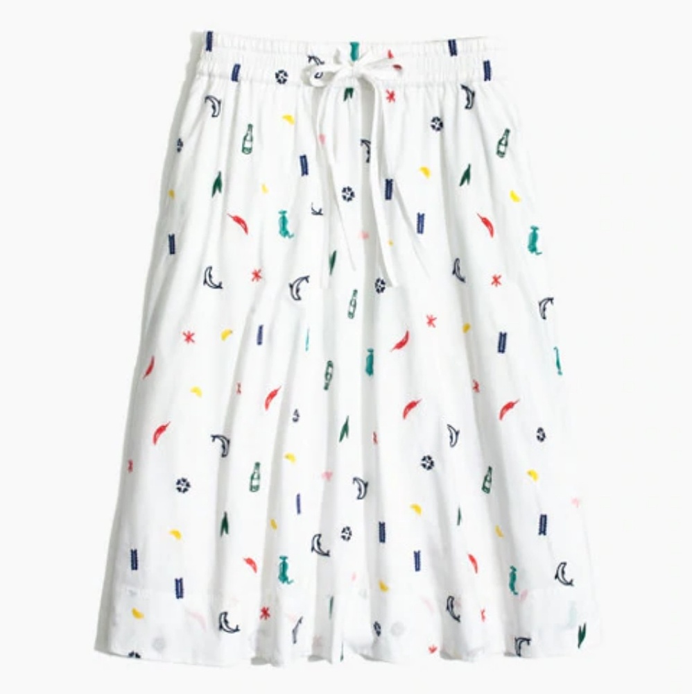 Madewell embroidered Draw string circle skirt! - Picture 1 of 7